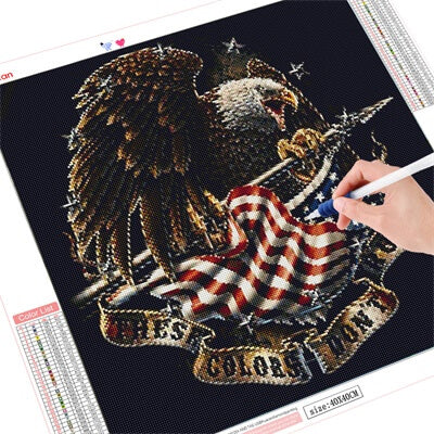 Eagle Diamond Painting Set by Wizardi. American Eagle Diamond Art Kit.  Large Diamond Painting Kit WD2346 -  Israel