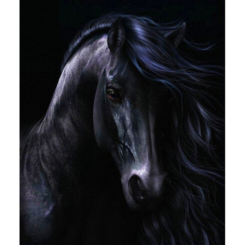 Diy Diamond Embroidery Black Horse Diamond Painting Full 'square' and  'round' Drill Mosaic 3d Cross Stitch Home Decor 