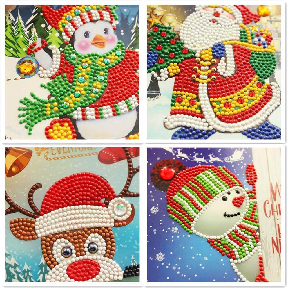 8x Pack Diamond Painting Christmas Cards (Partial Drill) – OLOEE