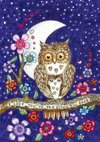 Diamond Painting Love ToThe Moon Owl - OLOEE