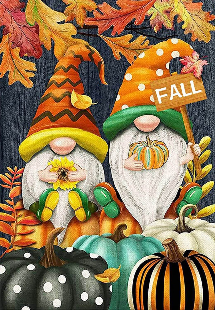 Autumn Mushroom Gnomes 40*40cm(canvas) full round drill diamond painting