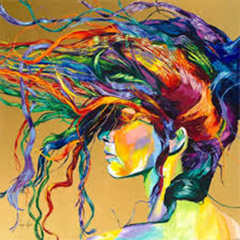 Diamond Painting Colored Hair Girl - OLOEE