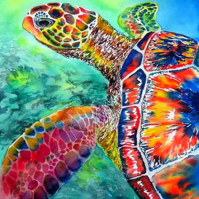 Buy Turtle in Colors 5D DIY Diamond Painting Kit Full Drill Stick