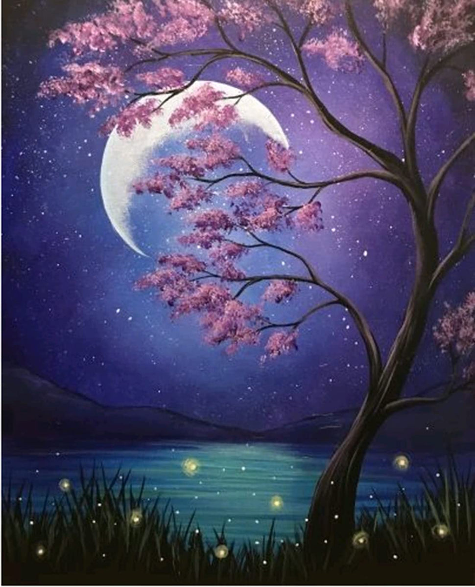 Diamond Painting Moonlight Tree Life, Full Image - Painting