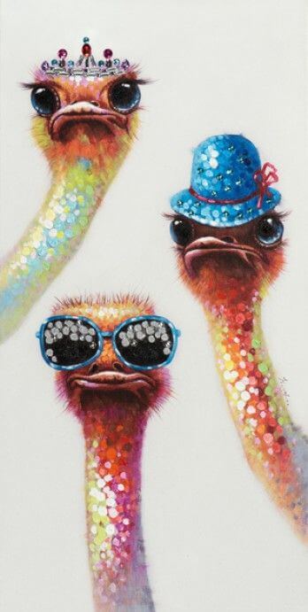 Colorful Ostrich Diamond Painting, DIY Animal Diamond Kit