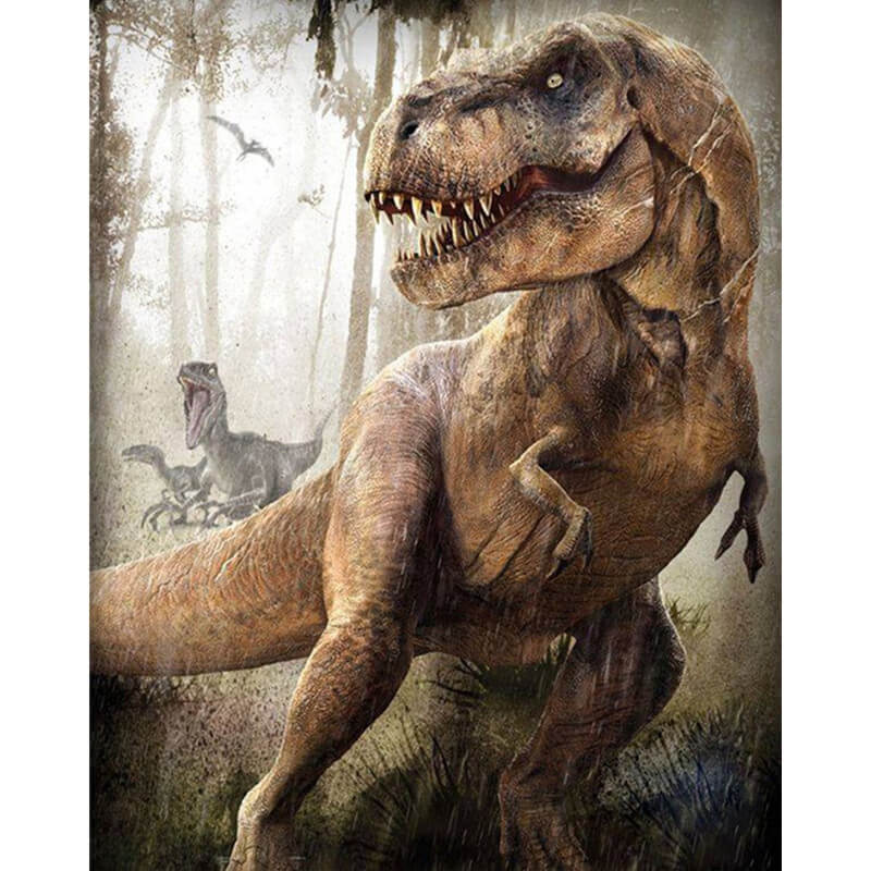 Tyrannosaurus Rex Struthiomimus dinosaurs Diamond Painting