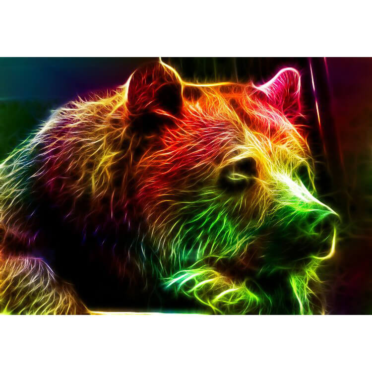 5D Colorful Bear, Full Canvas Diamond Painting Kits