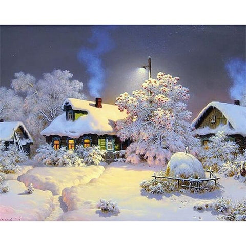 Diamond Painting Landscape Home Winter - OLOEE