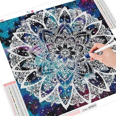 Blue Mandala Diamond Painting Notebook – DIY Diamond Painting
