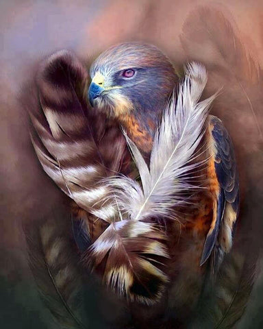 Diamond Painting Brave  Eagle Feather - OLOEE