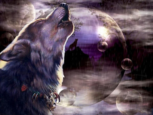 Diamond Painting Wolf Howling Under Moon - OLOEE