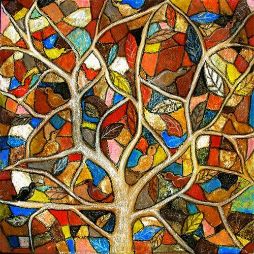 Diamond Painting Abstract Colorful Tree - OLOEE