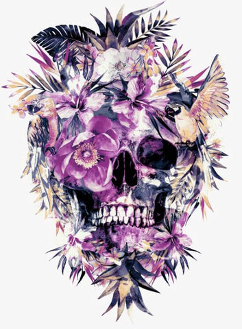 Diamond Painting Purple Floral Skull - OLOEE