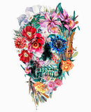 Diamond Painting Blue And Red Eyes Flower Skull - OLOEE