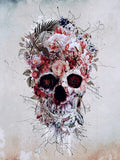 Diamond Painting Red Flower Skull - OLOEE