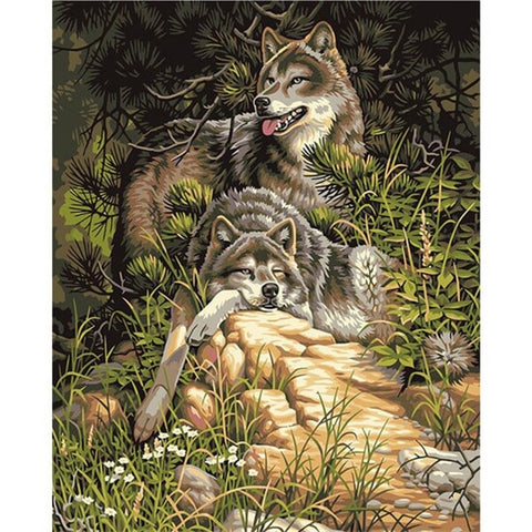 Diamond Painting Two Wolves - OLOEE