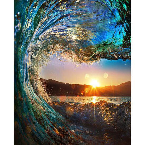 Diamond Painting Water Wave Sun - OLOEE