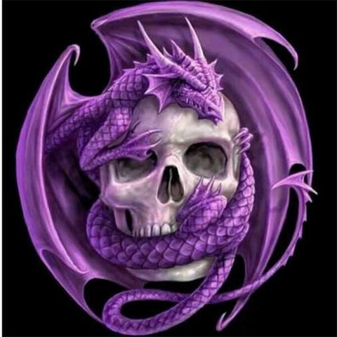 Diamond Painting Purple Dragon Skull - OLOEE