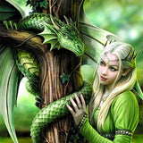 Diamond Painting Green Dragon Princess - OLOEE
