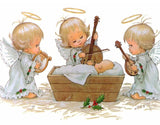 Diamond Painting Cute Little Angel Girls Playing Harp And Violin - OLOEE