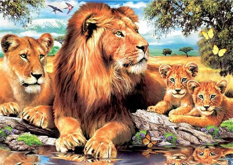 Diamond Painting Lion Family - OLOEE
