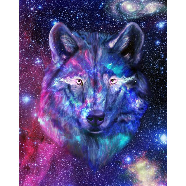 Galaxy Wolf, 5D Diamond Painting Kits