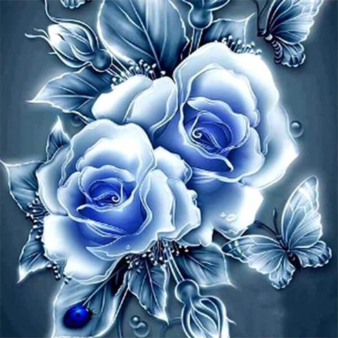 Diamond Painting Blue Rose Love - OLOEE
