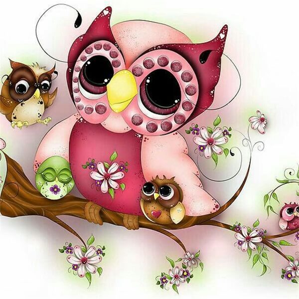 Diamond Painting Lovely Owl Animal - OLOEE