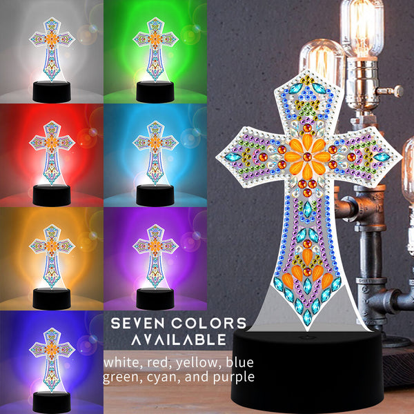 Holy Cross Diamond Painting Lamp