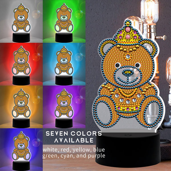 Prince Bear Diamond Painting Lamp