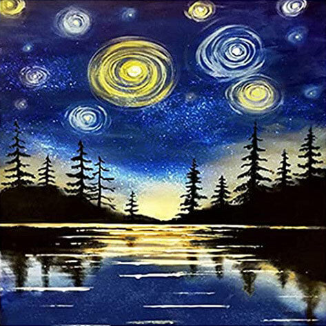 Starry Lake Painting