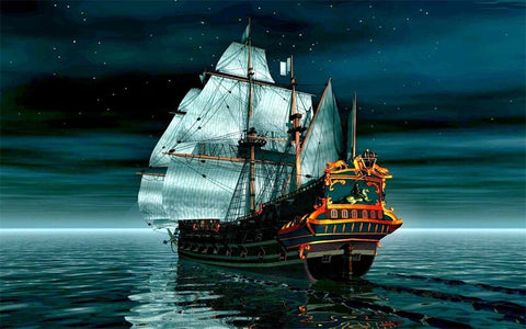 Diamond Painting Cruise Ship Sail At Night - OLOEE