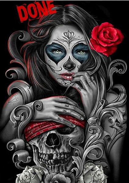 Rose Girl Skull