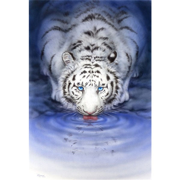 Diamond Painting Blue Eyes White Tiger - OLOEE