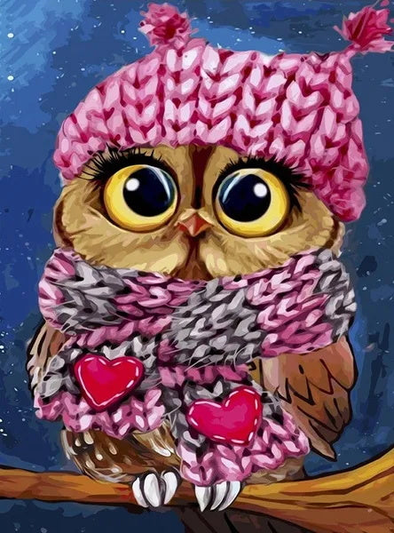 Winter Owl Diamond Painting Design Embroidery House Portrait Display  Decorations
