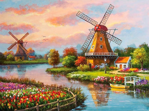 Diamond Painting Windmill Landscapes - OLOEE
