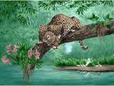 Diamond Painting Leopard On Tree - OLOEE