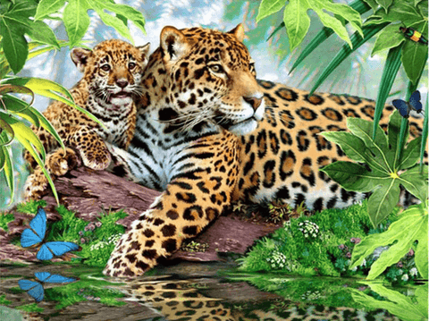 Diamond Painting Forest Leopard Animal - OLOEE