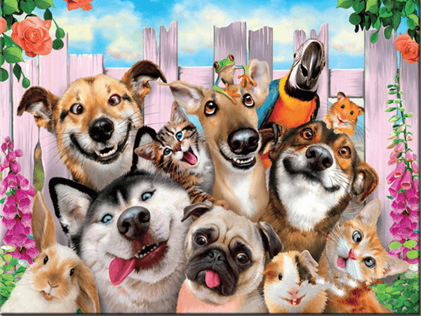 Diamond Painting Funny Dog Family - OLOEE
