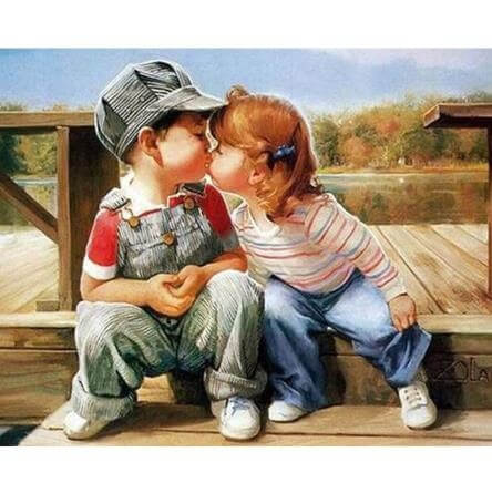 Boy and Girl Kissing