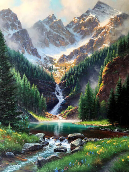 Rocky Mountains Waterfall
