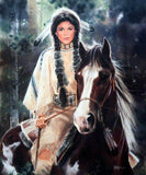 Indian Woman On Horse