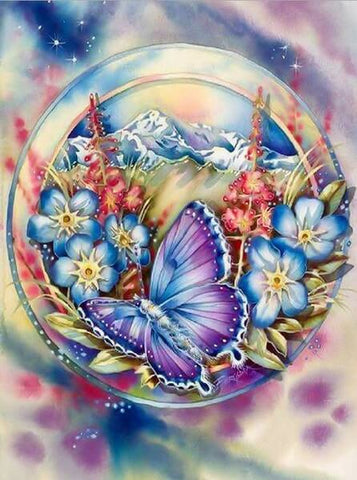 Diamond Painting Butterfly And Flowers - OLOEE