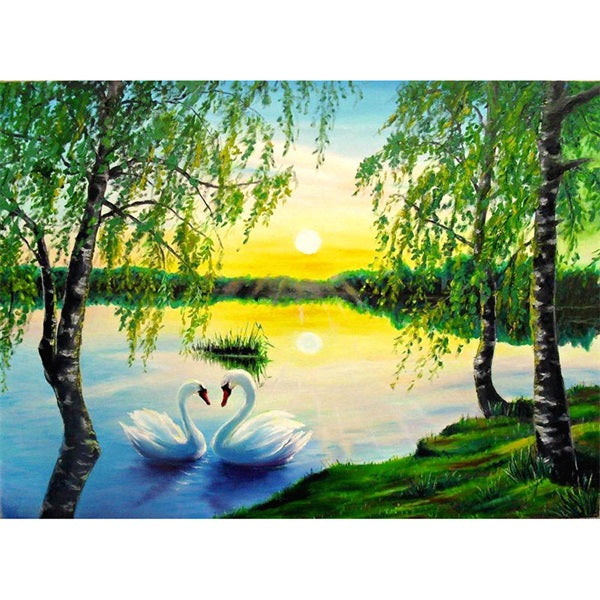 Diamond Painting Swan Lake - OLOEE