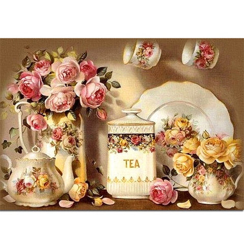Diamond Painting Kitchen Tea Flower - OLOEE