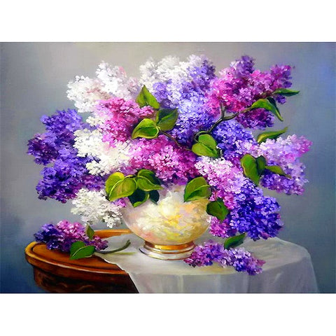 Diamond Painting Purple Lilac Flower - OLOEE