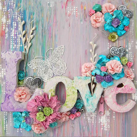 Love Mom Without Frame Diy 5d Diamond Painting Set Love Flower