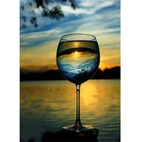 Diamond Painting A Glass Of Landscape - OLOEE