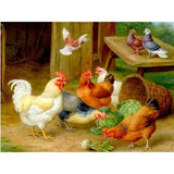 Diamond Painting Rooster Hen Chicks - OLOEE