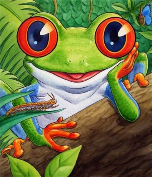 Diamond Painting Cartoon Frog - OLOEE